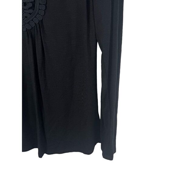 Anthropologie Meadow Rue Black Long Sleeve Blouse w/ Embroidery Design Boho XS - Picture 4 of 8